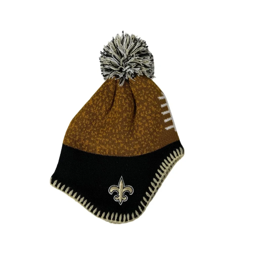 NFL Team Apparel Infant Kids New‎ Orleans Saints Knit Beanie Hat Football NEW